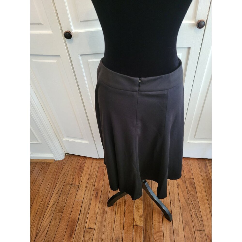 Black Knit Midi Circle Skirt sz M Retro Twee Skater Goth Whimsygoth Minimalist - Picture 2 of 5